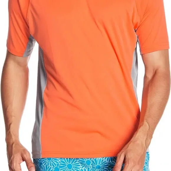 Nordstrom Orange and Gray Rash Guard Swim Top - Picture 2 of 3